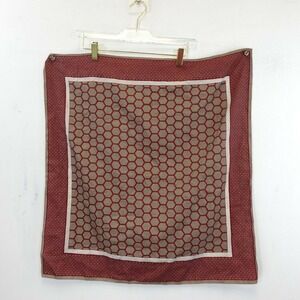 Square Scarf Womens Brick Red Beehive Art Deco Bandana Handkerchief Wrap 26x24